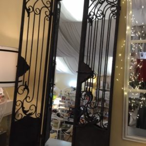 Ornate Iron Mirror With Doors