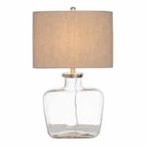 Fillable Bottle Lamp With Linen Shade