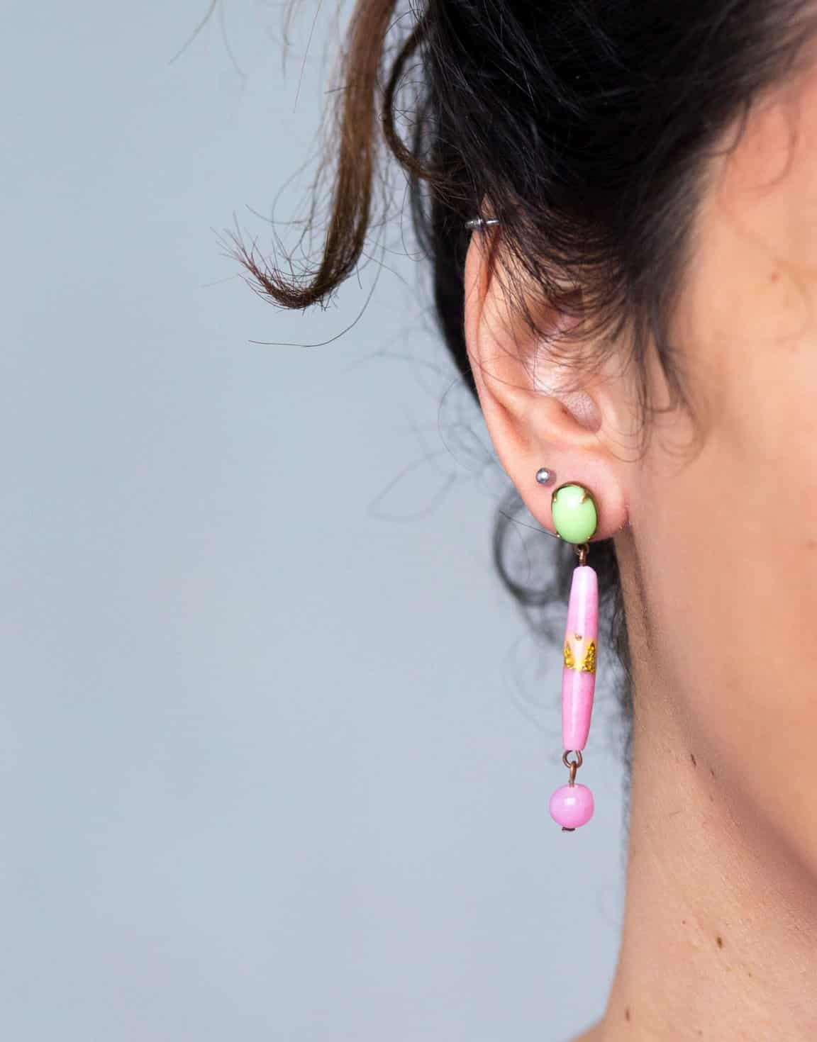 Vintage pink gold drop Earrings Novita Gifts