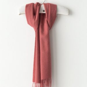 Lazybones, Classic Boiled Wool Scarf In Pink