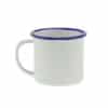 Enamel -Mug 9cm  500ml  White /Blue Rim