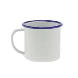 Enamel -mug 9cm  500ml  White /blue Rim