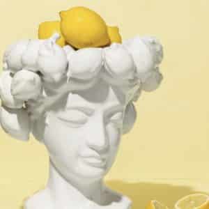 Ceramic Vase Lemon Head White