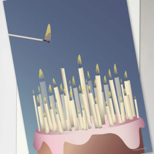 Greeting Card  Happy Birthday , Cake With Candles