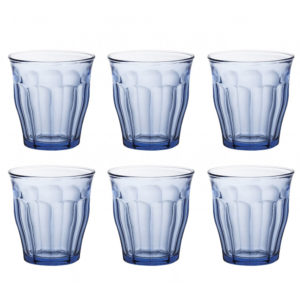 Duralex Picardie Set Of 6 Tumbler Glasses 250ml Blue
