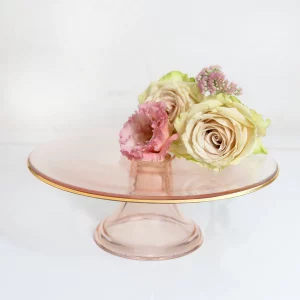 Cristina Re.  Footed Cake Stand Rose Glass
