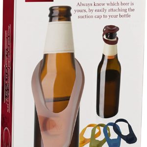 Vacu Vin 18881606 Bottle Marker & Stopper Silicone Set Of 6, Multi
