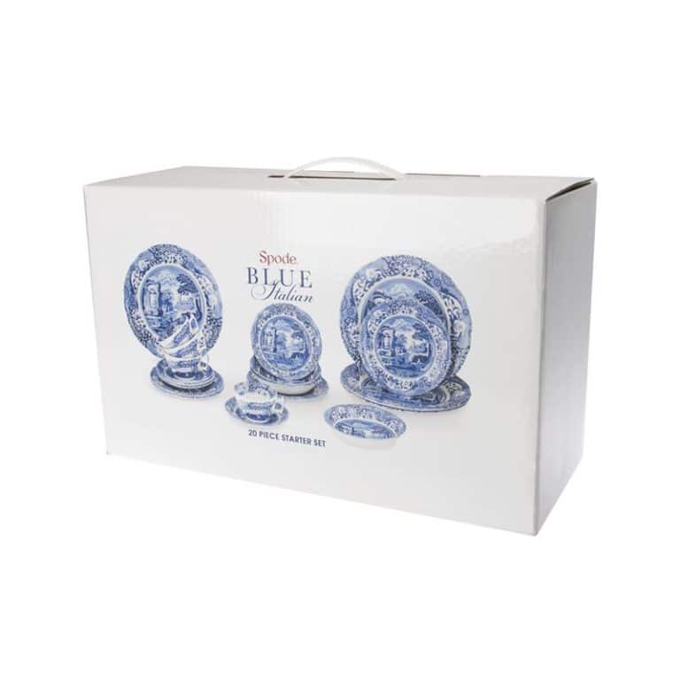 Spode Blue Italian 20 Piece Dinner Set (Made in England) Novita Gifts