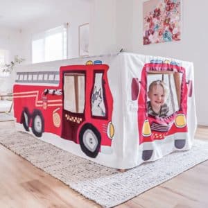 Petite Maison Play Fire Truck And Station Table Tent