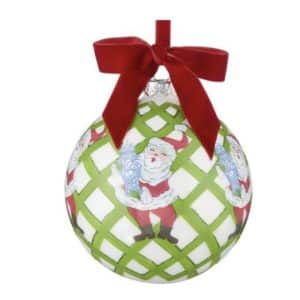 Raz Collected Christmas – 11.5cm/4.5″ Santa With Ginger Jar Ball Ho