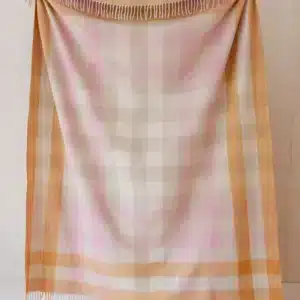 Recycled Wool Blanket Orange Gradient Gingham