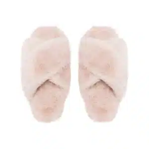 Sheepy Crossover Slides In  Pink