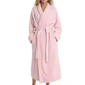Long Plush Robe In Orchid Pink Small / Medium