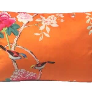Velvet Cushion – Orange Bird
