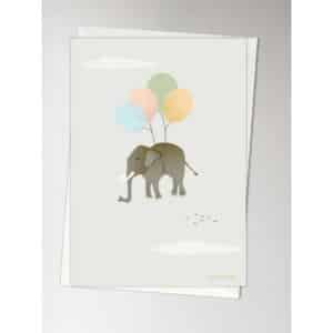 Vissevasse Flying Elephant – Greeting Card A6