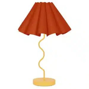 Cora Fluted Shade Table Lamp –  Red