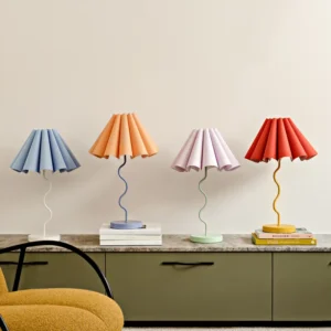 Cora Fluted Shade Table Lamp –  Blue