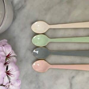 Coloured Enamel Spoons Set 4