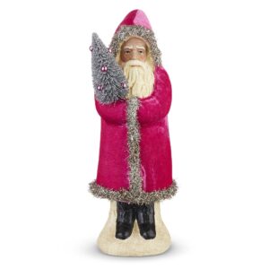 Christmas 12″ Pink Velvet Santa
