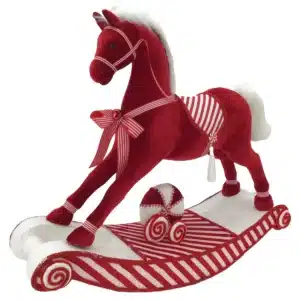 Red Rocking Horse With Red And White Candy Highlights