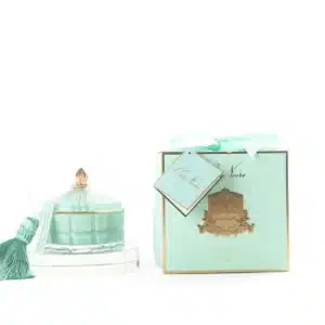 Art Deco Candle – Tiffany Blue & Gold – Persian Lime