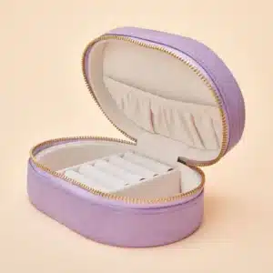Powder. Hummingbird Oval Jewelry Box In Lavender