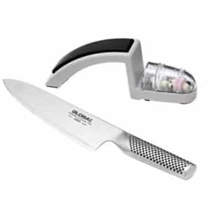 Global 2pc Starter Set 20cm Cooks Knife & Sharpener