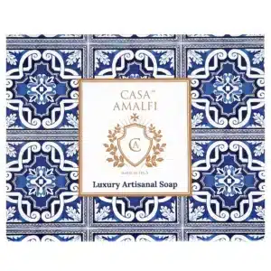 Casa Amalfi Blue Maiolica Gift Box: 3 Soaps + Ceramic Soap Dish