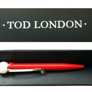 Tod London Golf Ball Pen Red In A Black Gift Box