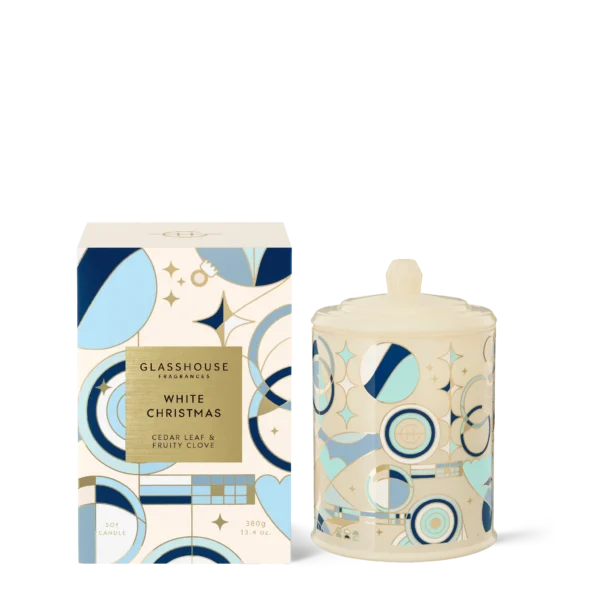 Limited Edition WHITE CHRISTMAS ,CEDAR LEAF & FRUITY CLOVE 380g Triple Scented Soy Candle