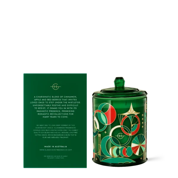 Limited Edition UNDER THE MISTLETOE ,SPICED APPLE & RED BERRIES 380g Triple Scented Soy Candle - Image 4