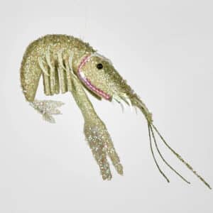 Lester Glitter Prawn Ornament Green