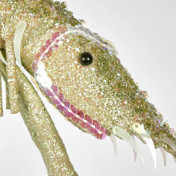 LESTER GLITTER PRAWN ORNAMENT GREEN - Image 3