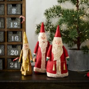 Canvas Santa Red With Bell Garland