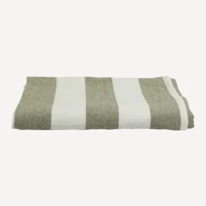 Striped Tablecloth Olive Large