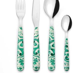 Guzzini 28194569 Cutlery Set, Stainless Steel, Emerald Green