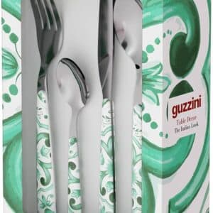 Guzzini 28194569 Cutlery Set, Stainless Steel, Emerald Green