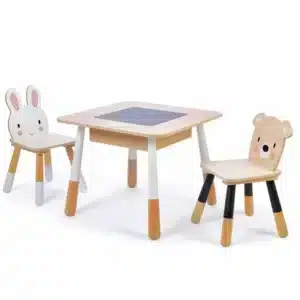 Tender Leaf Toys Forest Wooden Table With Rabbit And Bear Chairs