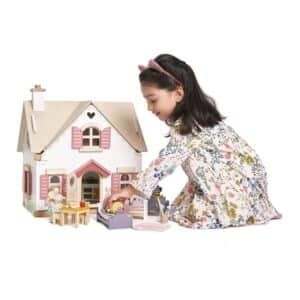 Tender Leaf Toys 44cm Cottontail Cottage Doll House Wooden Toy Set Kids