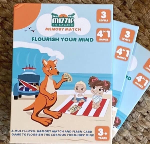 Mizzie Memory Match 4-In-1 Flash Card Game Set