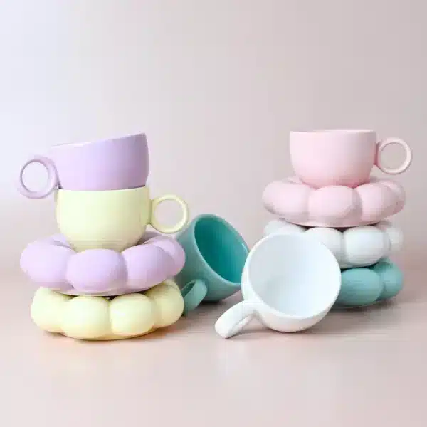 Lottie Mug & Saucer Set  Pearl - Image 3
