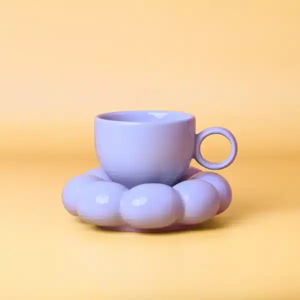 Lottie Mug & Saucer Set Purple