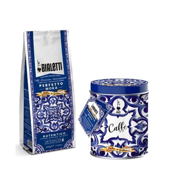 Dolce & Gabbana by Bialetti – Blu Med Perfeto Moka Autentico Ground Coffee 200g in Gift Tin