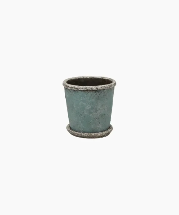 Sea Blue Plant Pot & Saucer Small - Image 3