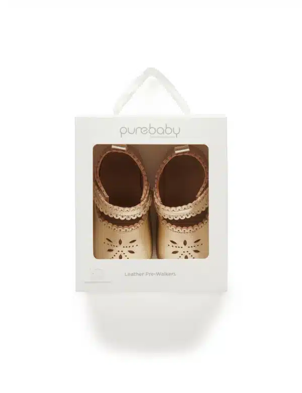 Leather Eyelet Mary Janes    gold