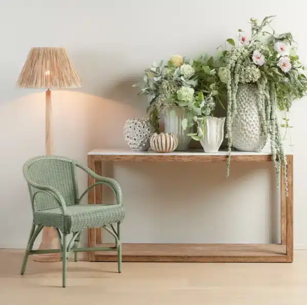 Belle Rattan Armchair Green - Image 3