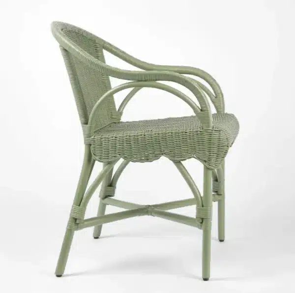 Belle Rattan Armchair Green - Image 5