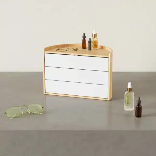 MOONA STORAGE BOX - WHITE/NATURAL - Image 3