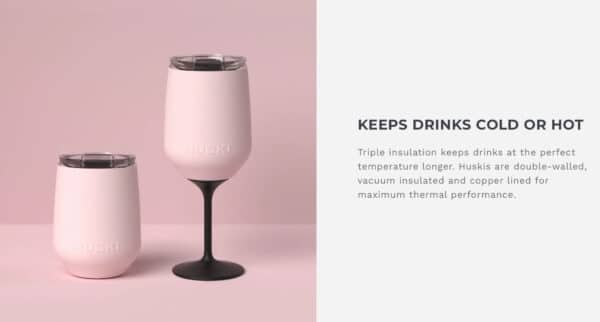 Huski Wine Tumbler 2.0  Powder  Pink - Image 5