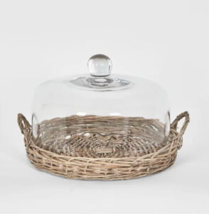 WILLOW TRAY W GLASS COVER